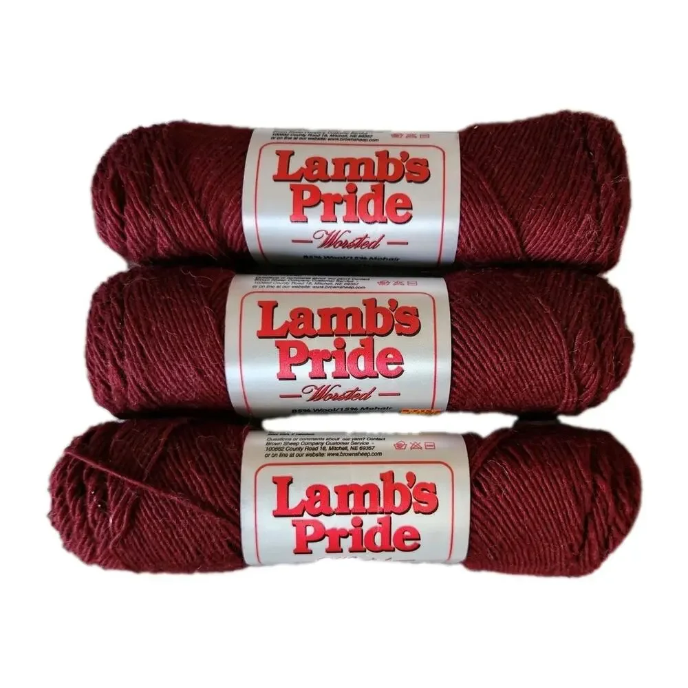 Lot Of 3 Lambs Pride Worsted Yarn Victorian Pink Wool Mohair 4oz Skeins USA